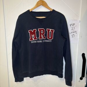 MRU Mount Royal University Crewneck Sweatshirt – Navy Large